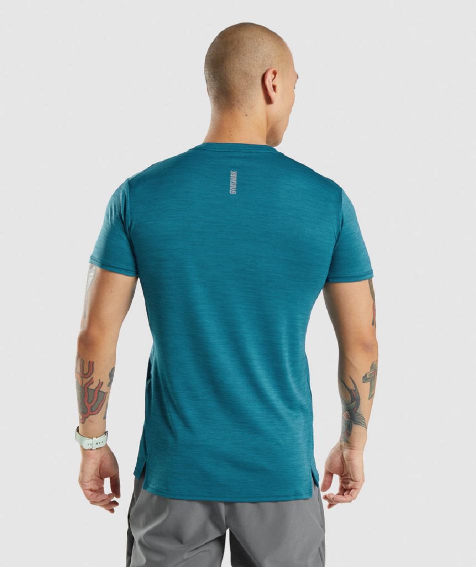 T Shirts Męskie Gymshark Speed Turkusowe | PL 3948JPQ